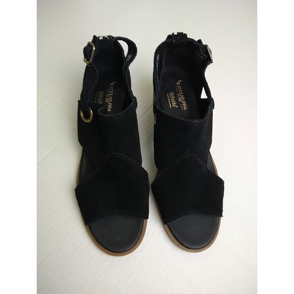 Ugg Black Kookaburra Ortholite Suede Block Cut Out Sandals. Size 7 - Picture 1 of 12